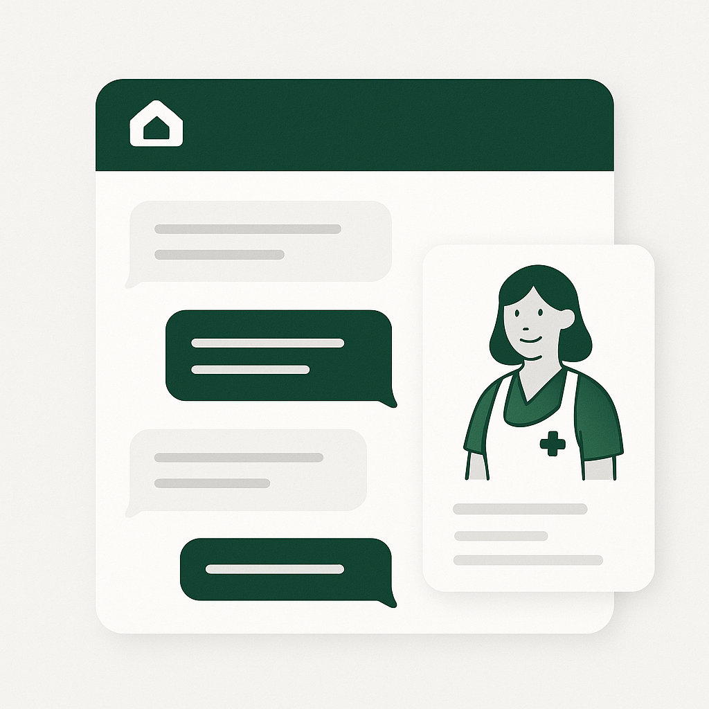Caregiver chat widget